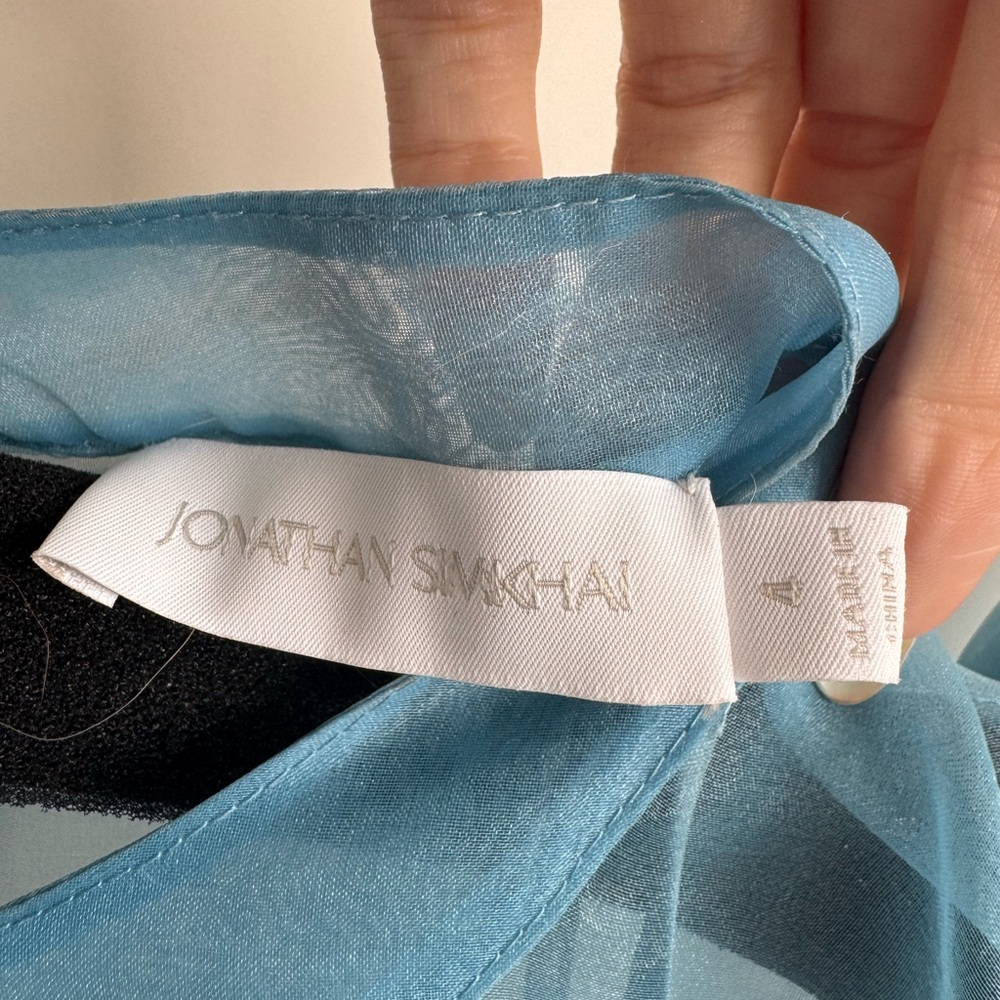 Jonathan Simkhai Ruffled Blue Mini Dress - Picture 5 of 6